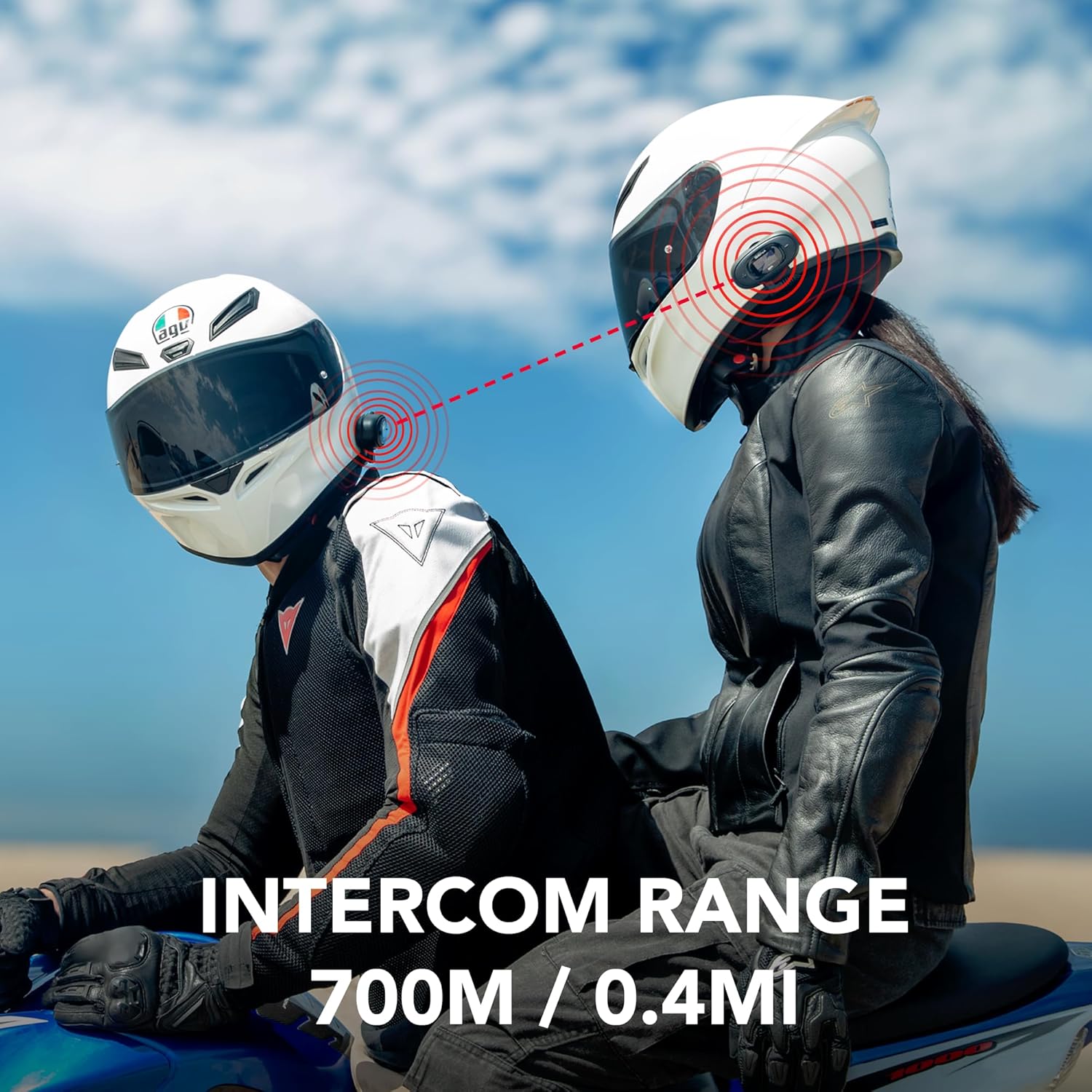 Sena Auriculares de intercomunicación Bluetooth de 5R bidireccionales HD para motocicleta, paquete dual, color negro