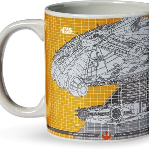 Star Wars Millennium Falcon Grid Schematics – Taza de cerámica de 20 onzas Star Wars Millennium Falcon Grid Schematics – Taza de cerámica de 20 onzas