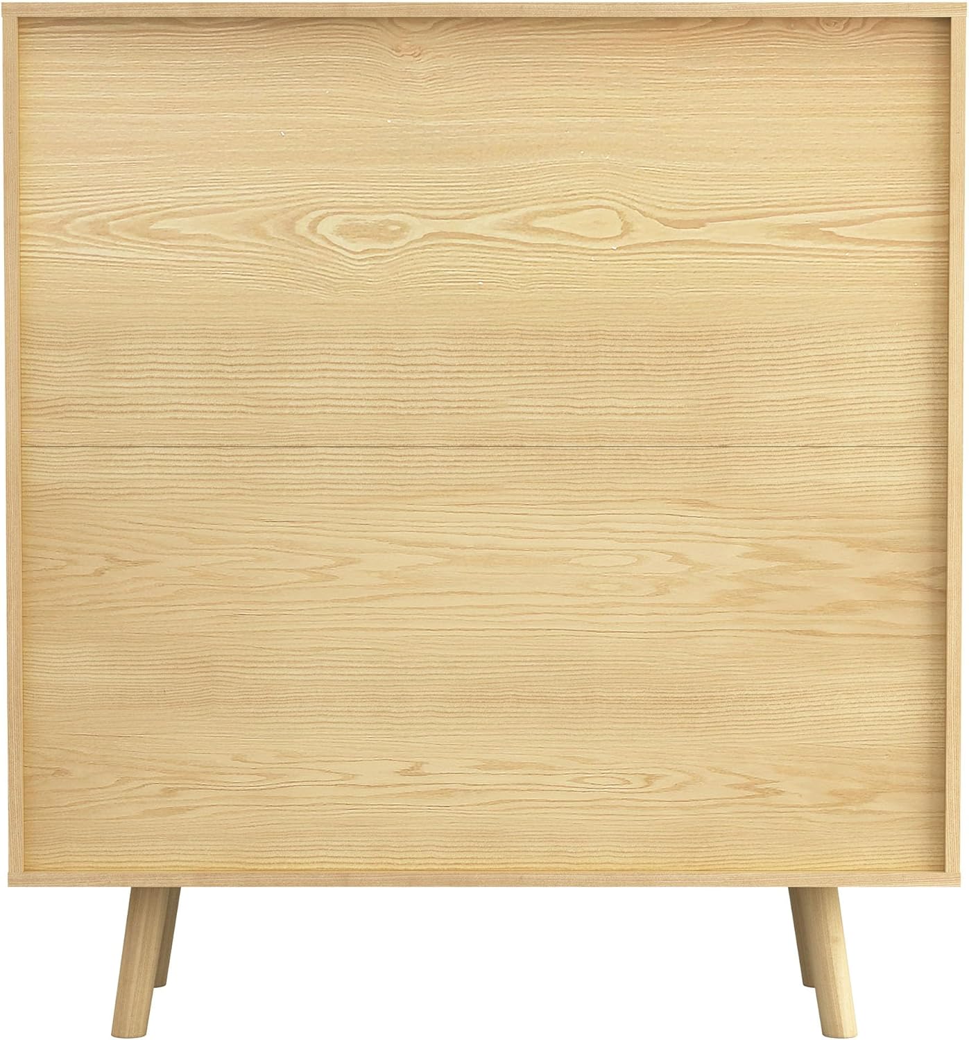 Atlantic Loft & Luv Remy Boho Mid-Century Paneles de ratán natural con almacenamiento, gabinete de barra de acabado
