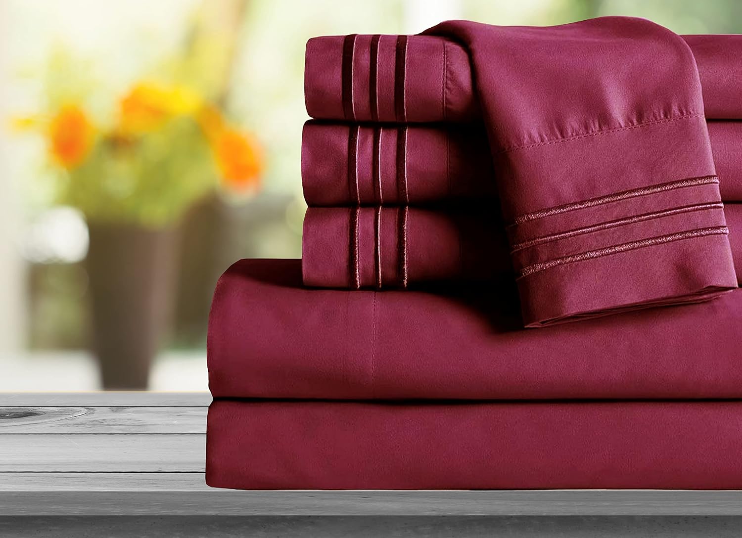 Mocassi Juego de sábanas tamaño Queen, sábanas y fundas de almohada de lujo para hotel de 1800 Premier, sábanas ultrasuaves, transpirables y
