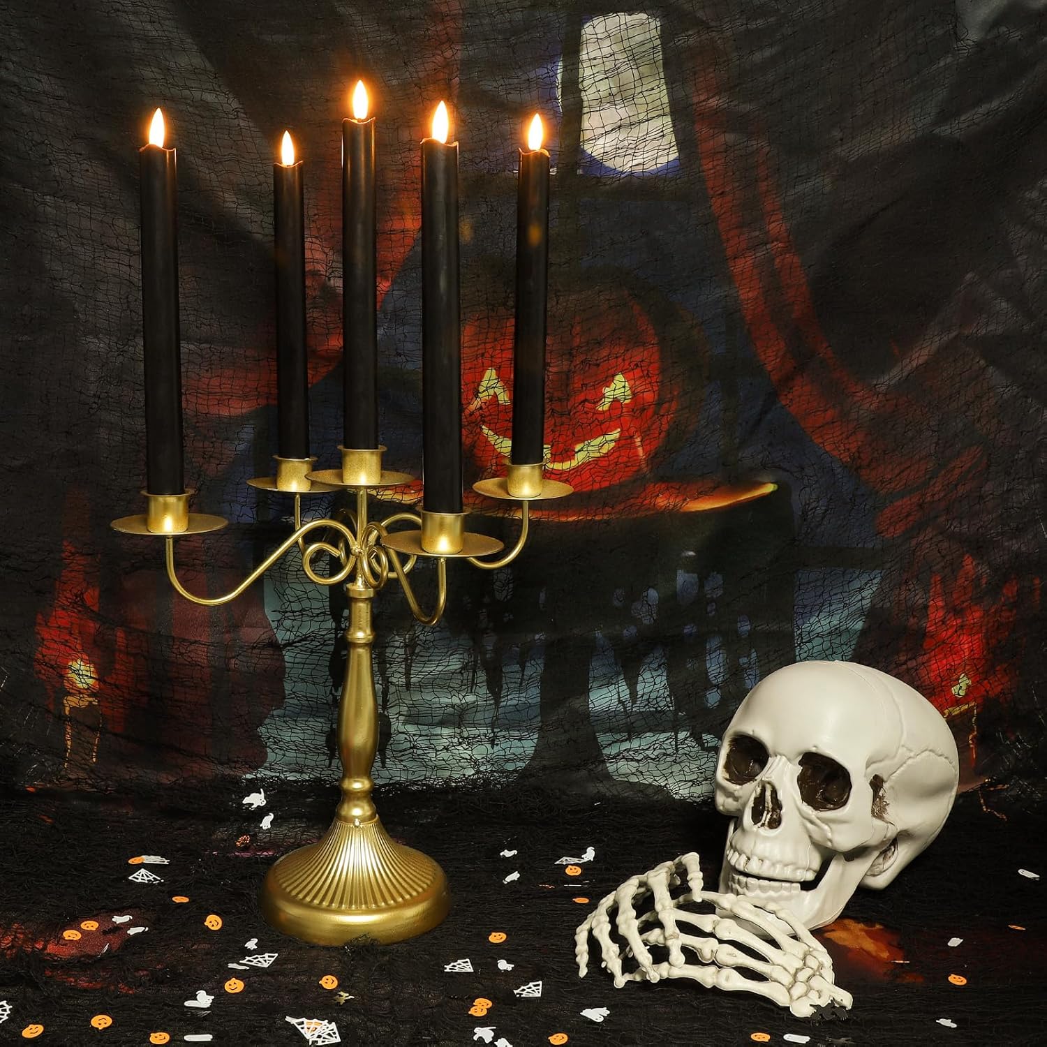 Velas cónicas sin llama parpadeantes con 2 controles remotos, funciona con pilas, mecha 3D de luz cálida, velas LED de cera real, paquete de 6,