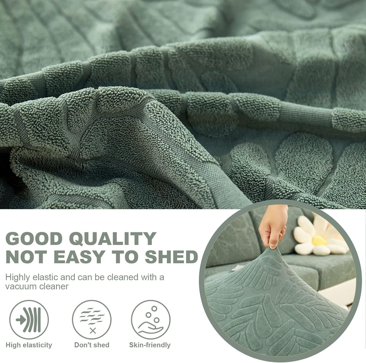 Fundas de almohada universales resistentes al desgaste para sofá, 1 funda de almohada elástica, funda de cojín cuadrada sólida de repuesto, 18 x 18