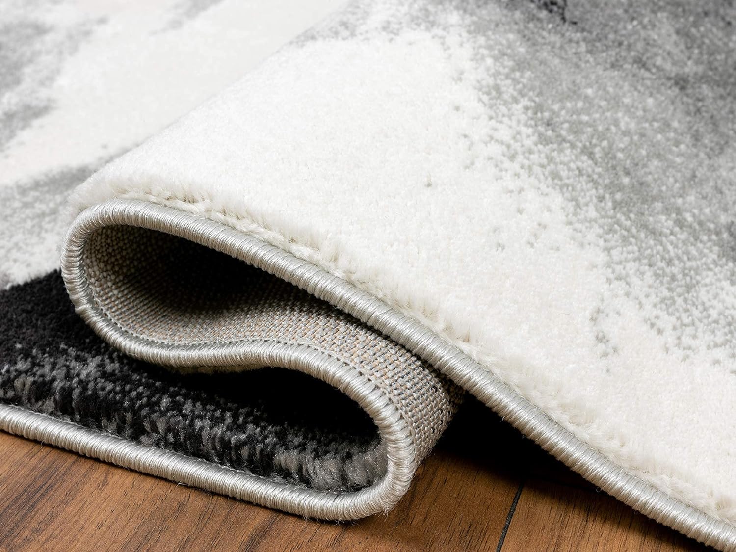 Abani Alfombra azul y beige con diseño abstracto líquido, estilo contemporáneo, colección ARTO  Construcción superior de fabricación turca