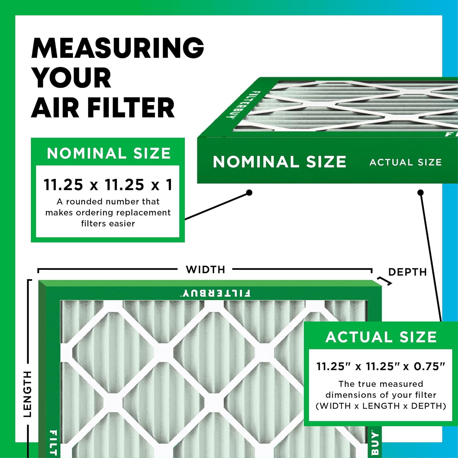 Filterbuy Filtro de aire MERV 11 de 11.25 x 11.25 x 1 pulgadas, defensa contra alérgenos (paquete de 1), filtros de aire plisados HVAC para calderas