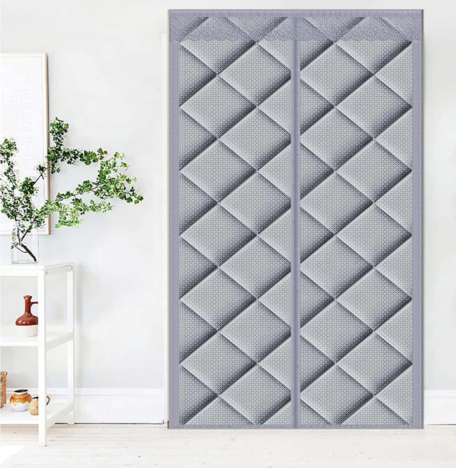 GettyGears Magnetic Thermal Insulated Door Curtain Storm Wind Fleece Insulation Curtian Magnetic Screen Door with Thermal and Insulated Waterproof