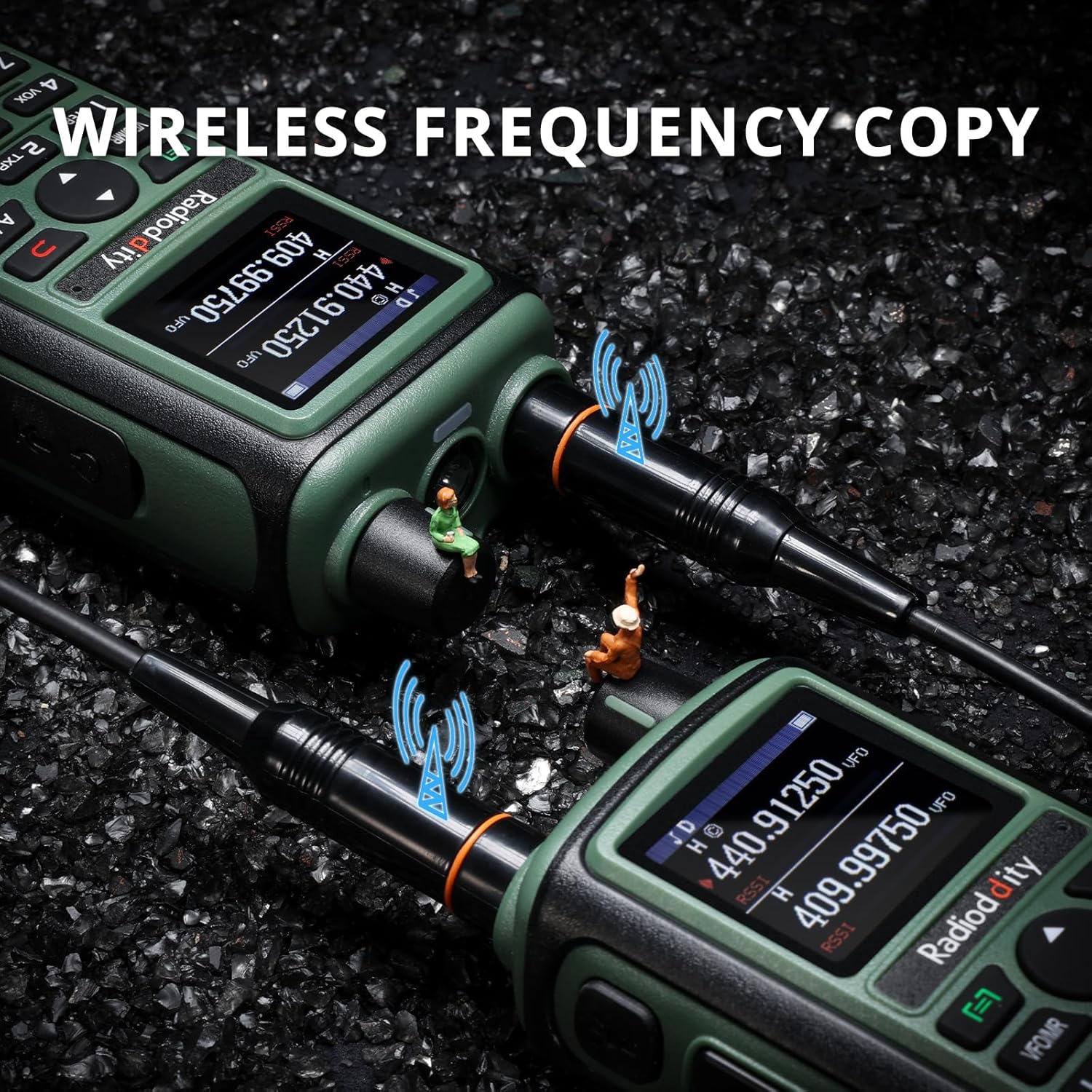 Radioddity GC-5 Radio bidireccional de doble banda, radioaficionado de mano de largo alcance con batería de 1800 mAh, antena de alta ganancia, LCD a