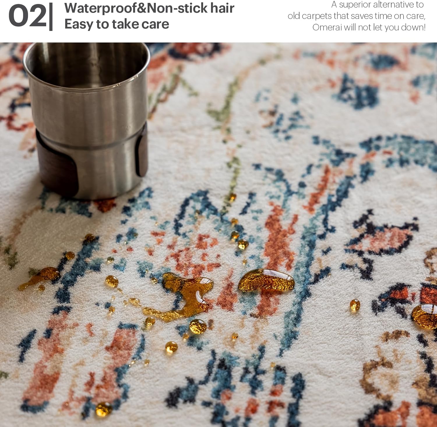 OMERAI Alfombra de área de 5 x 7 pies para dormitorio, alfombra lavable para sala de estar, cocina, comedor, antideslizante, decoración del hogar,