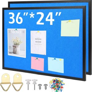 2 tableros grandes de corcho para montar en la pared, con marco de madera, de 36 x 24 pulgadas, tablón de anuncios para colgar, rectangular, de 12 2 tableros grandes de corcho para montar en la pared, con marco de madera, de 36 x 24 pulgadas, tablón de anuncios para colgar, rectangular, de 12