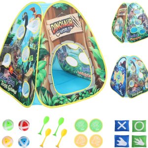 Tienda de campaña de dinosaurio para niños en interior Tienda de campaña desplegable para niños y niñas, para interiores y exteriores, tienda de Tienda de campaña de dinosaurio para niños en interior Tienda de campaña desplegable para niños y niñas, para interiores y exteriores, tienda de