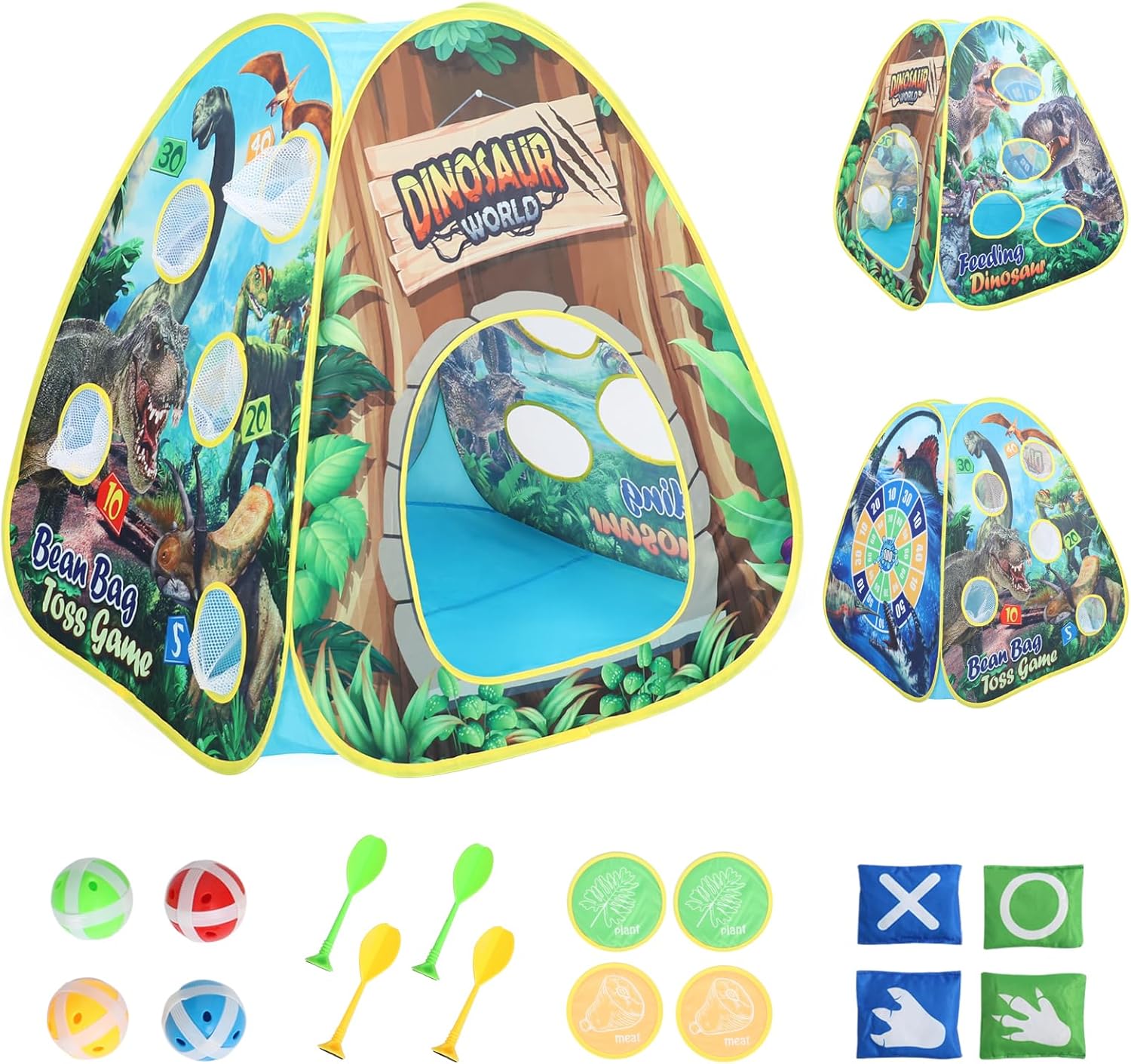 Tienda de campaña de dinosaurio para niños en interior Tienda de campaña desplegable para niños y niñas, para interiores y exteriores, tienda de