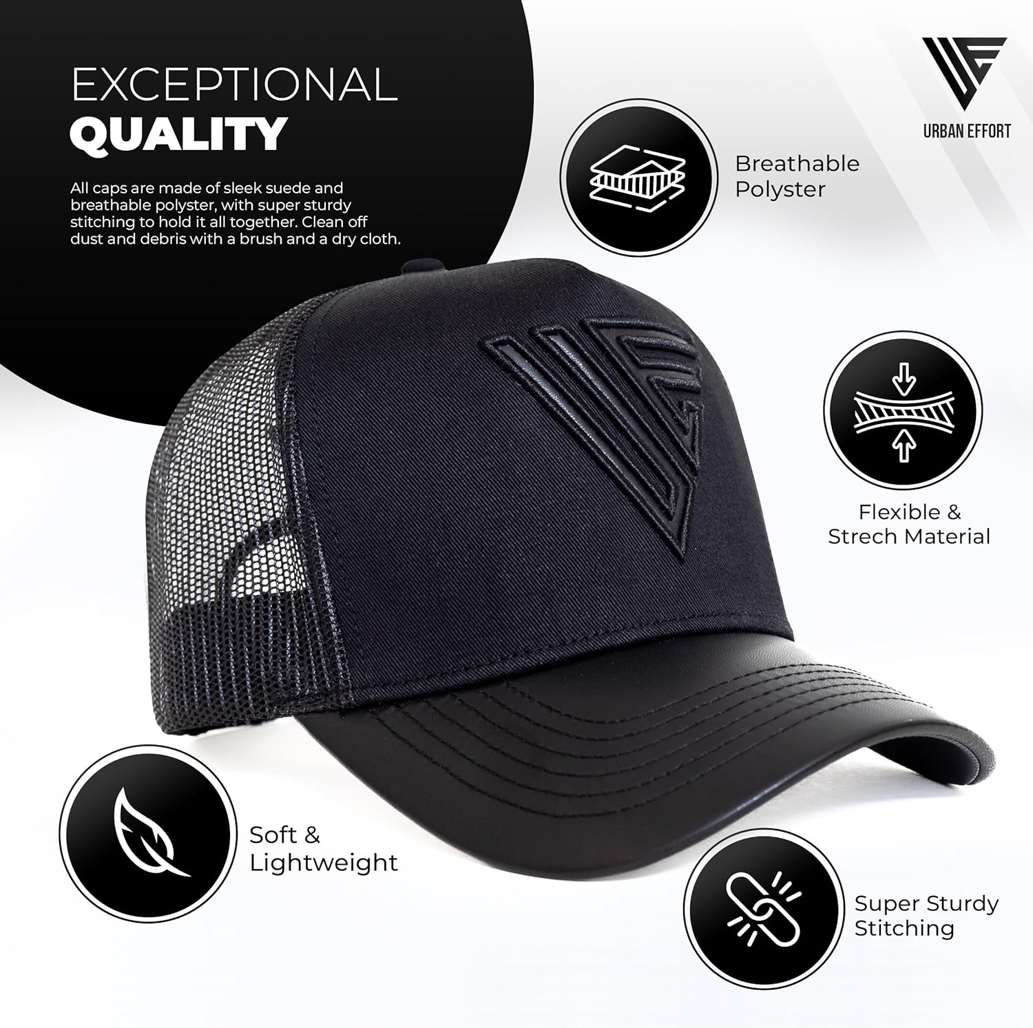Urban Effort Gorra de malla de moda, gorra de béisbol, gorra de camionero de 5 paneles para mujer, diseño de moda para exteriores