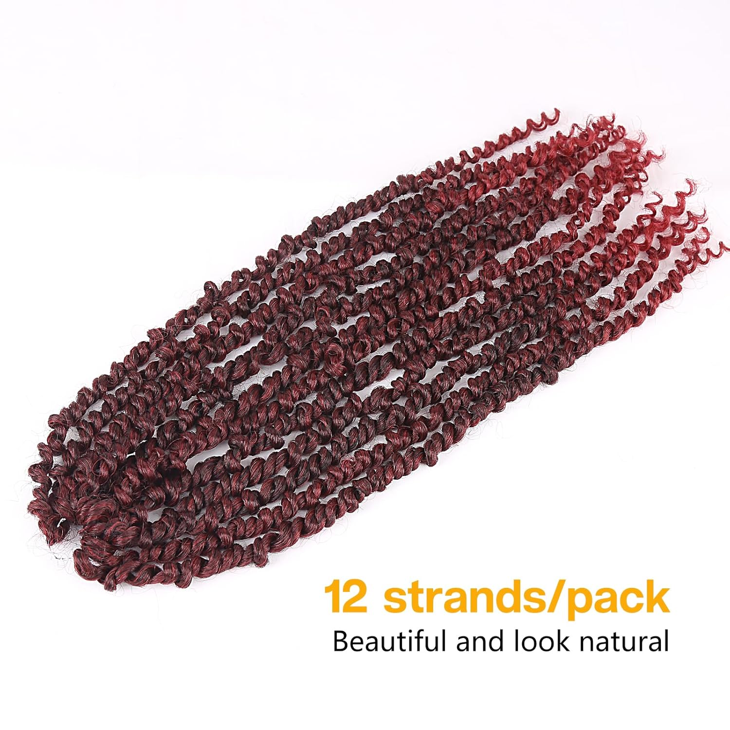 Pelo de Passion Twist  Cabello de ganchillo de 18 pulgadas para mujer, 8 paquetes de cabello rizado pretrenzado de ganchillo Passion Twists