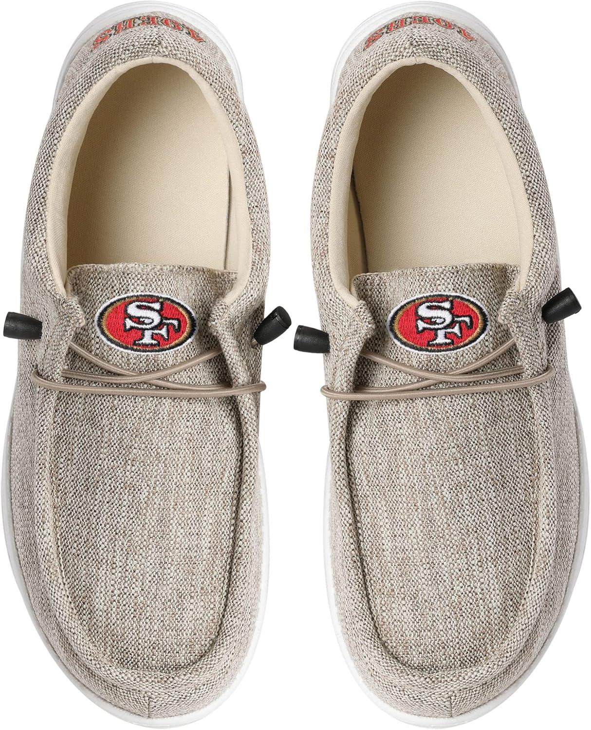 FOCO Men’s NFL Team Logo Lightweight Loafers Lace Up Cotton Knit Shoes