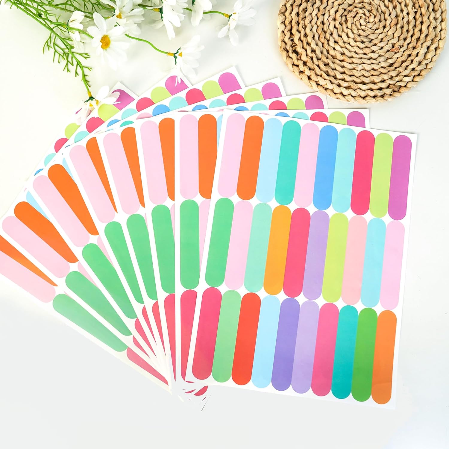 300 calcomanías de pared extraíbles con rayas de confeti coloridas para niños, niñas, bebés, decoración de pared para dormitorio y guardería