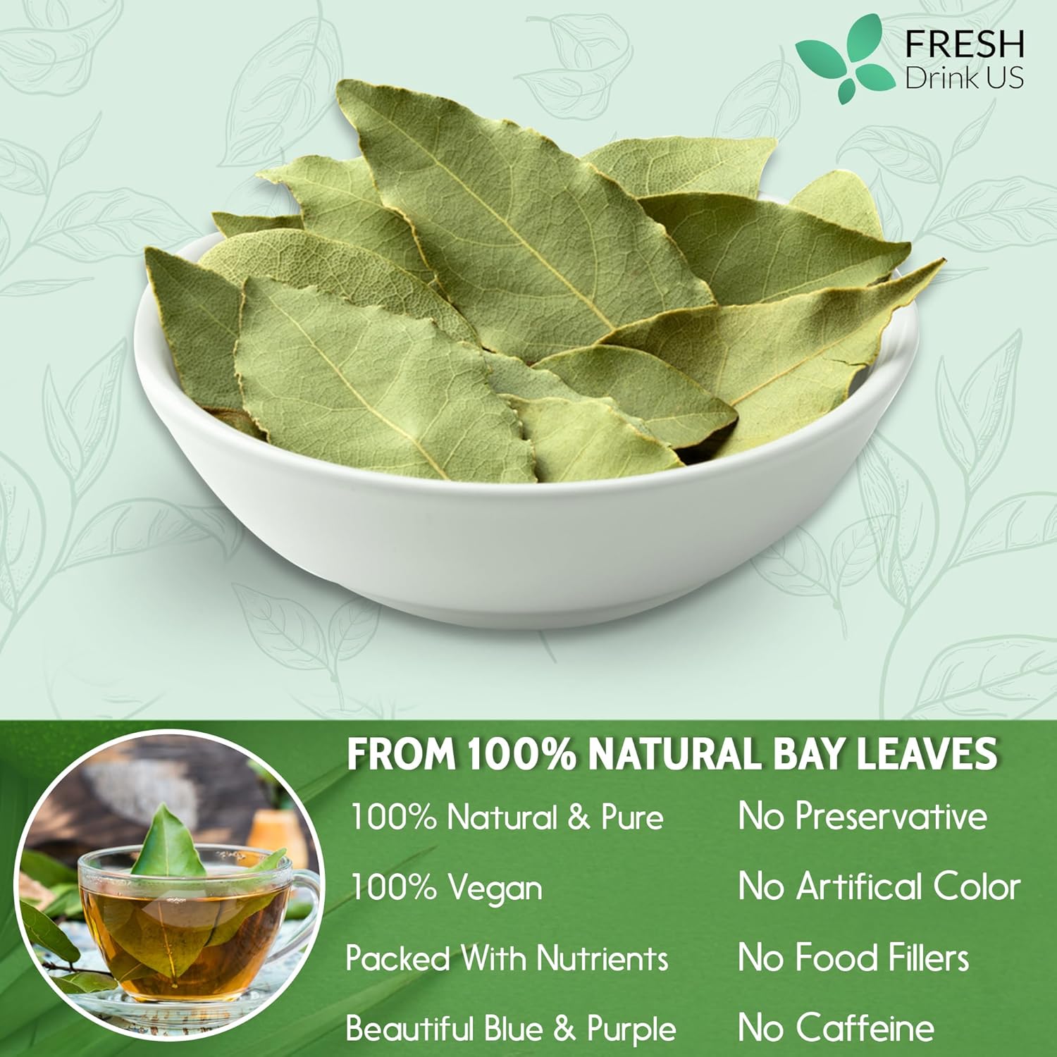 Más de 200 hojas de laurel secas de alta calidad, té de hoja de laurel, especias de hojas de laurel, hojas enteras agradables, elaboradas en el