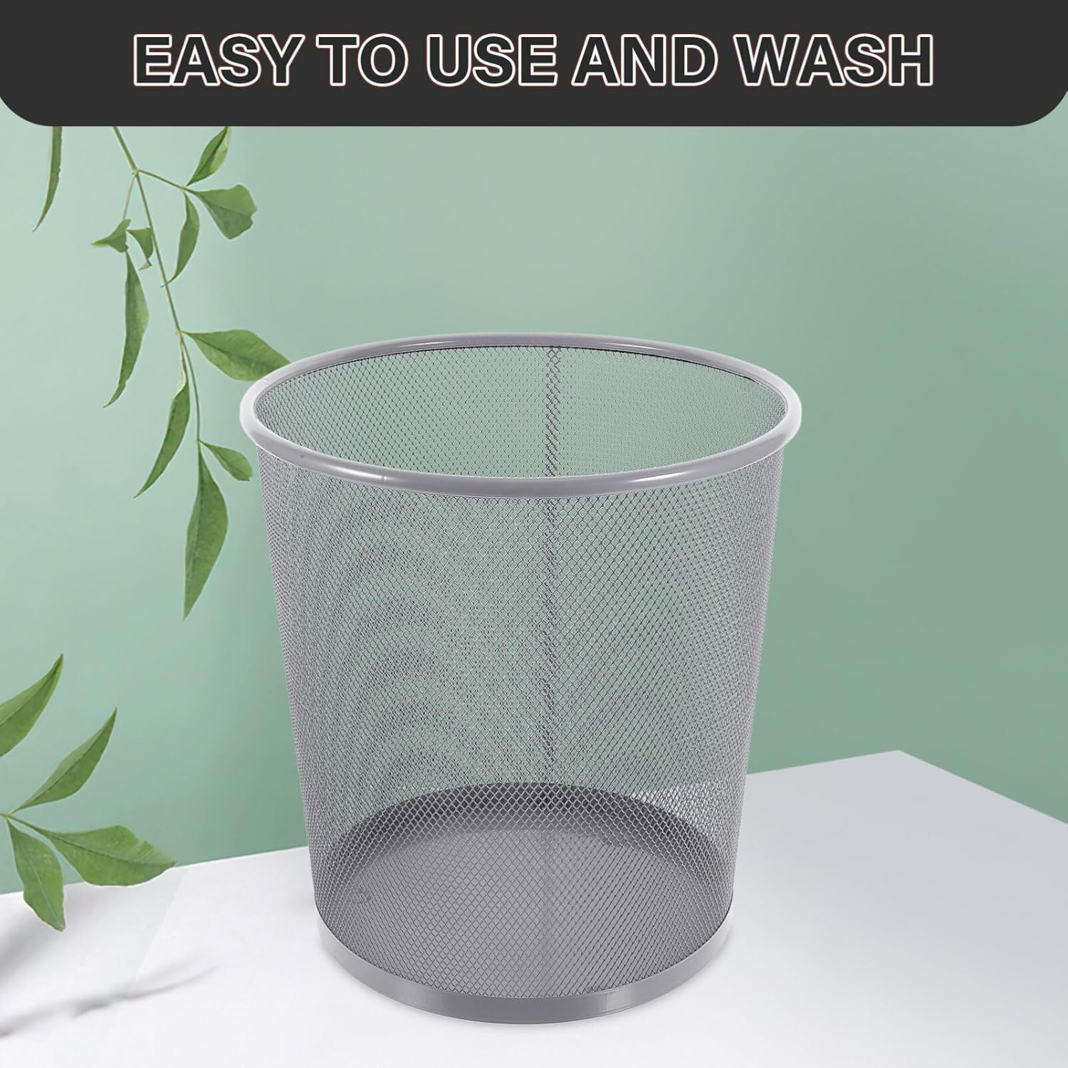 Papelera circular de malla para desechos, papelera redonda, papelera abierta, papelera de reciclaje, cesta de basura para el hogar, oficina, espacio