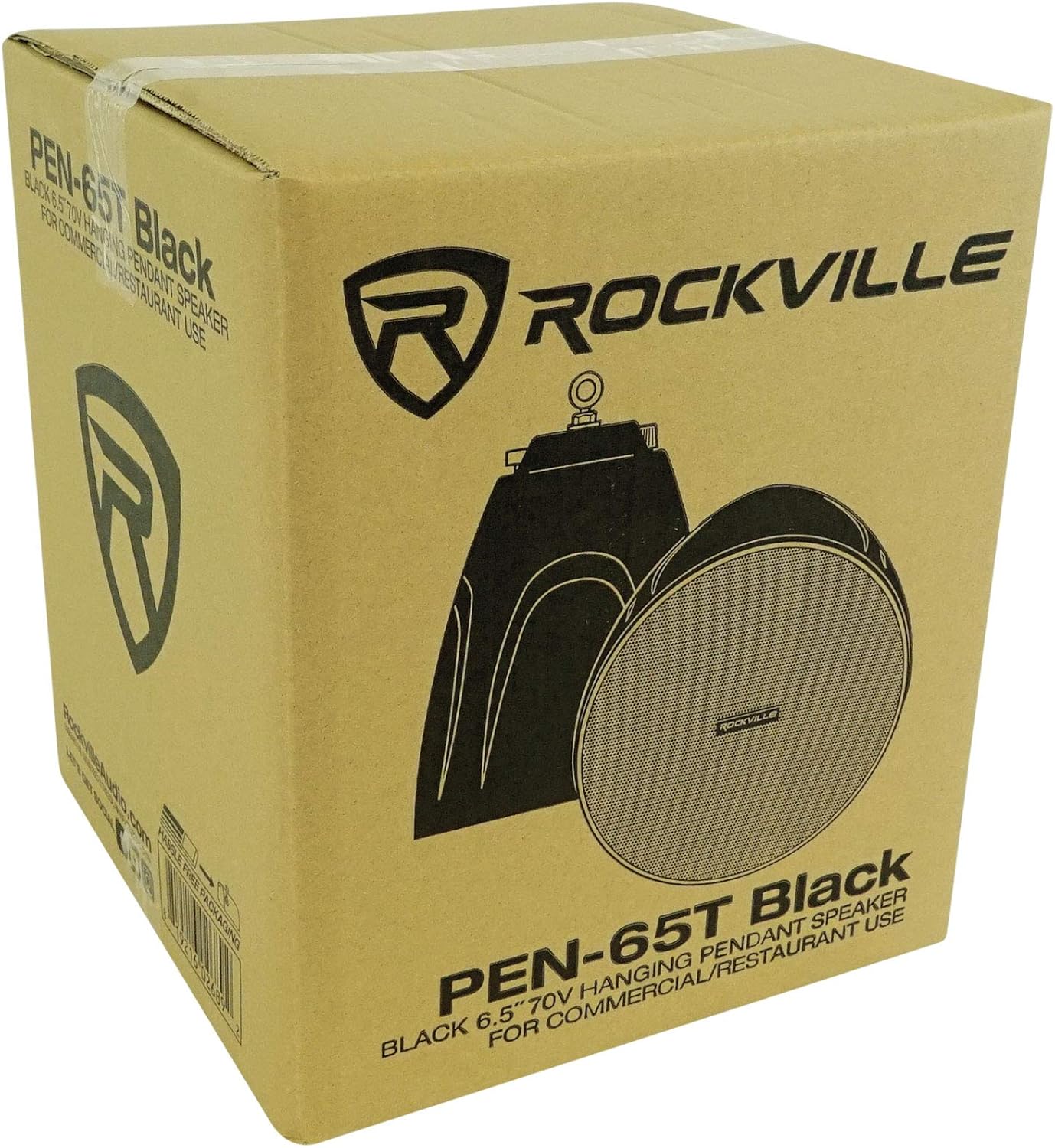 Rockville (6) PEN-65T Negro 6.5″ 70V Colgante Colgante Altavoz ComercialRestaurante