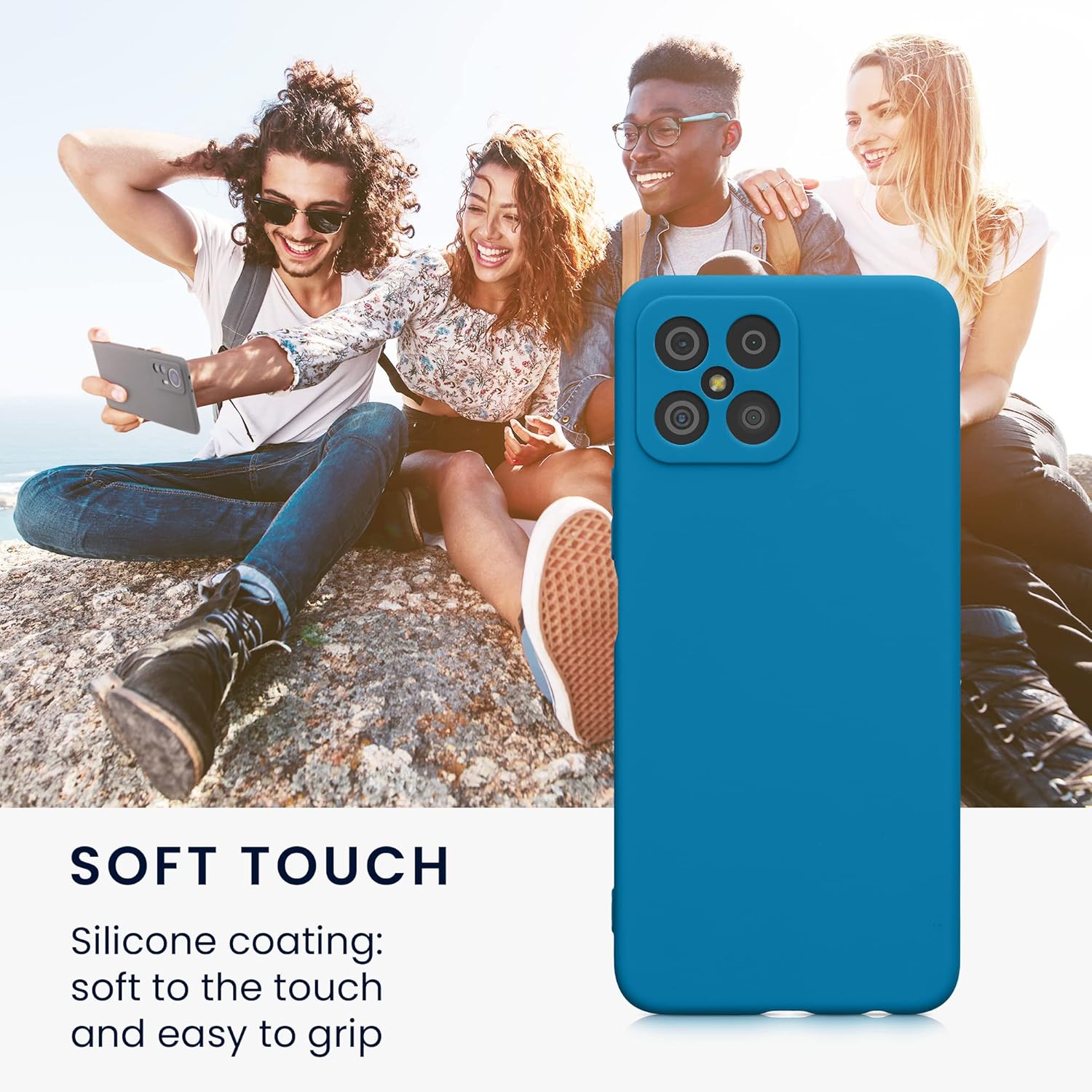 kwmobile Funda compatible con Honor X8 – Funda protectora delgada de TPU para teléfono – Acabado mate suave – Azul Caribe