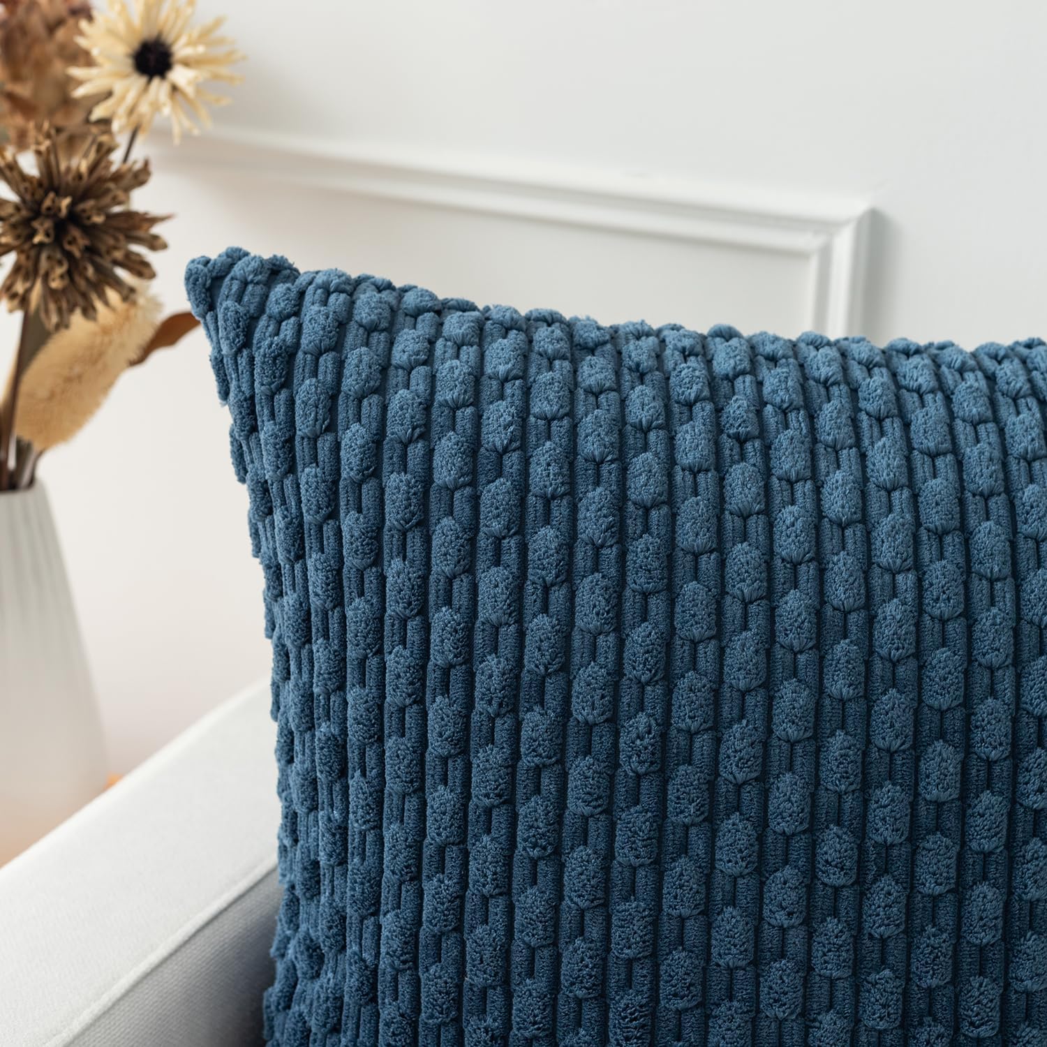 Kevin Textile – Juego de 2 fundas decorativas para cojines, de pana con estilo campestre bohemio para decorar hogar, sofá, cama, sala de estar (26 x