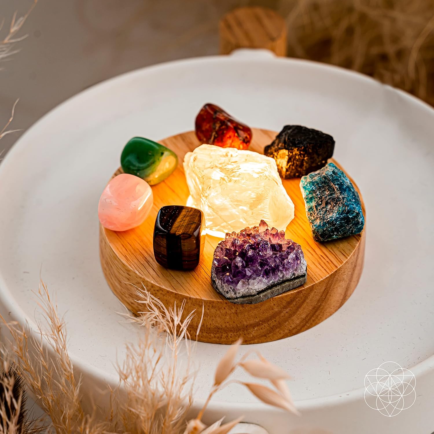 Conscious Items Lámpara de energía natural, lámpara de cristal curativo, lámpara de piedra curativa de cristal, decoración de cristal, refresca tu
