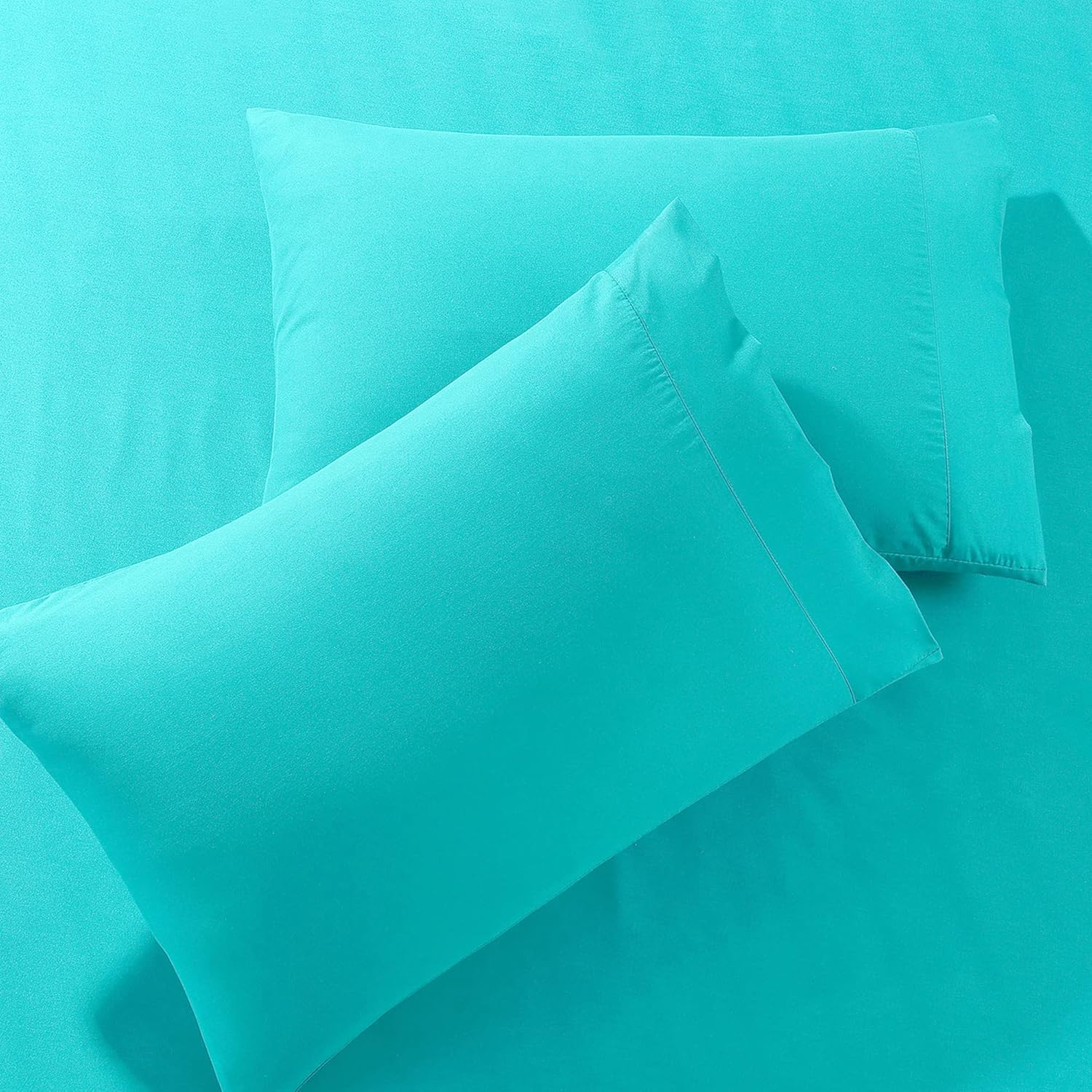 Pure Bedding Funda de edredón individual 2 piezas, aguamarina  1 protector de edredón con solapa de cremallera y 1 funda de almohada  Hotel Luxury