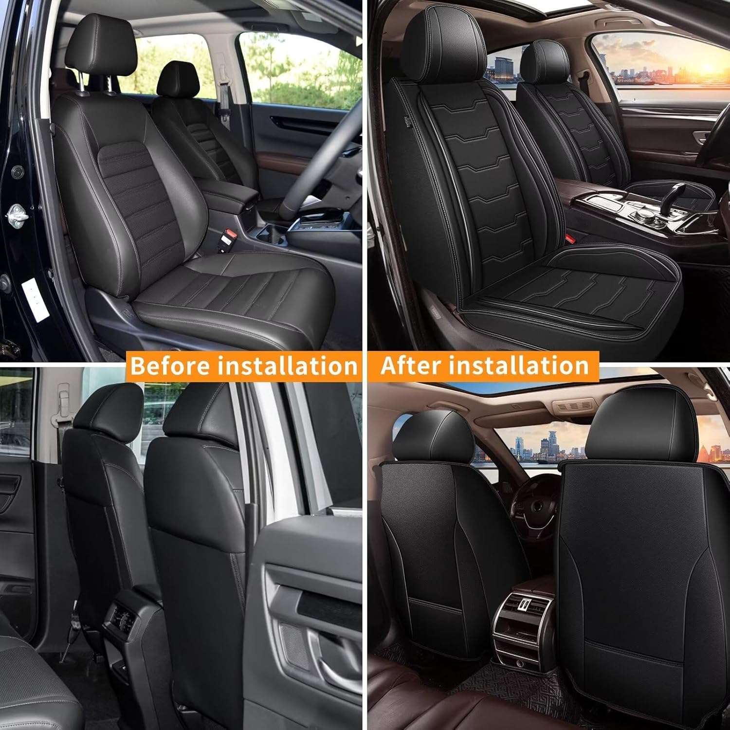 2 fundas de asiento delantero para Volvo XC40 2019-2024 de piel sintética para XC40, fundas de asiento de automóvil, impermeables, protectores