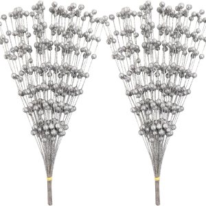 Nevperish 100 adornos artificiales de tallo de bayas con purpurina de 13.8 pulgadas, púas decorativas de Navidad, ramas para decoración de árbol de Nevperish 100 adornos artificiales de tallo de bayas con purpurina de 13.8 pulgadas, púas decorativas de Navidad, ramas para decoración de árbol de