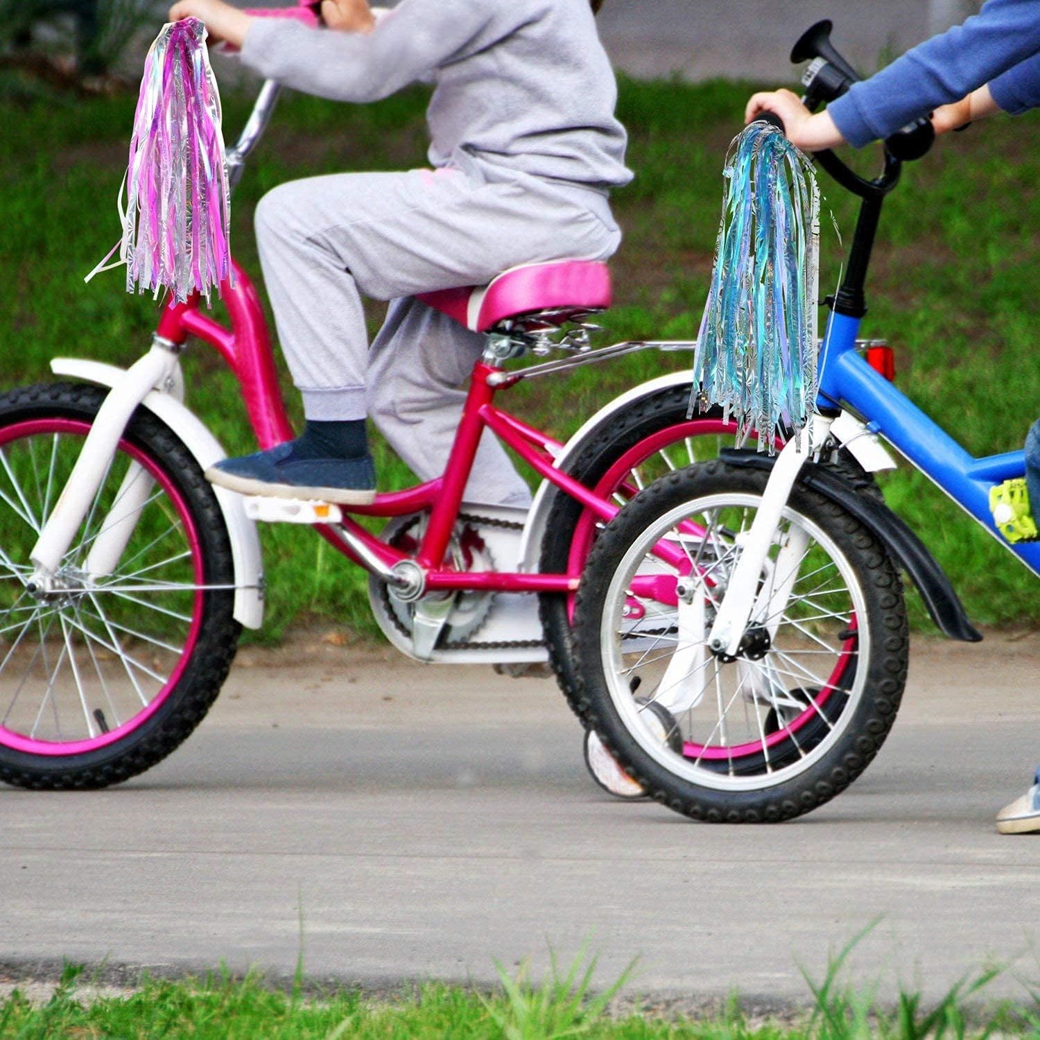 Accesorios de decoración de bicicleta para niños, cesta de scooter de bicicleta, campana de bicicleta para niños, serpentinas y calcomanías de mango