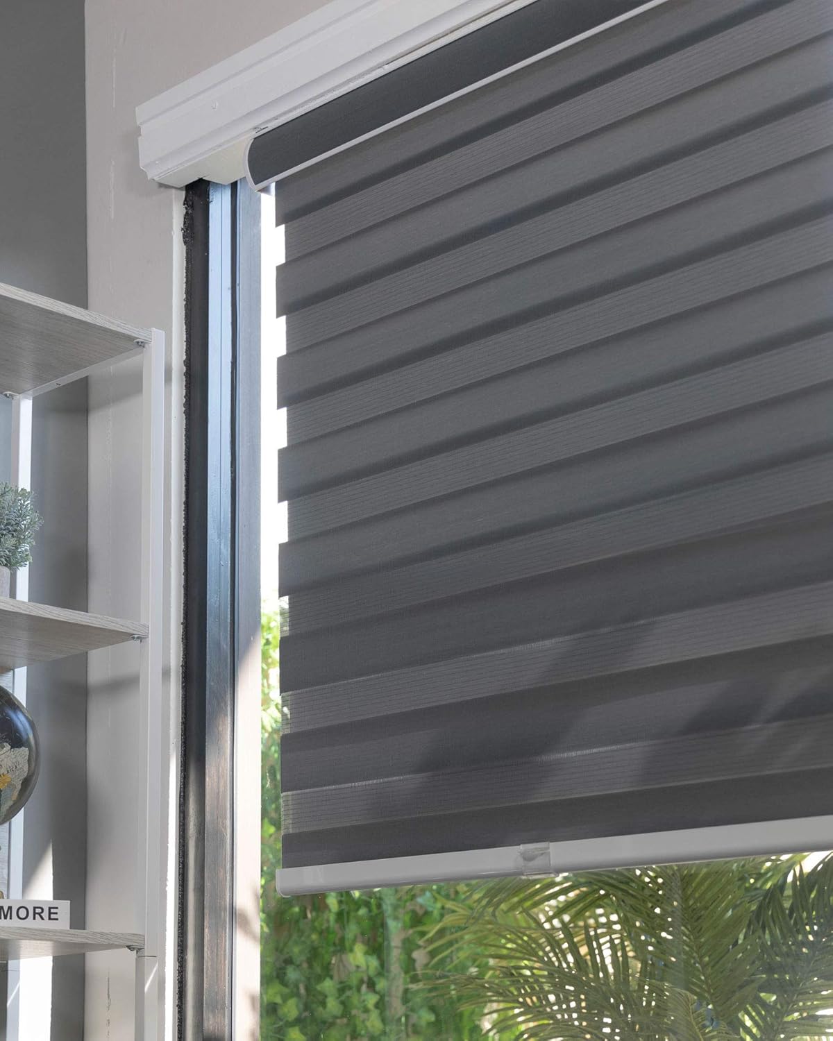 CHICOLOGY – Sombras de cebra sin varillas para uso diario, tratamiento de doble capa para ventana de filtrado de luz, ideal para niños y perfecto