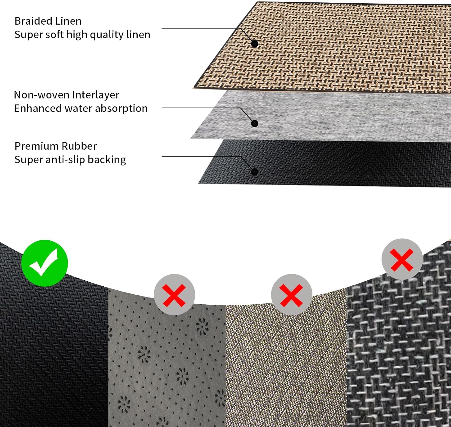 Alfombras y tapetes de cocina antideslizantes, lavables, juego de 2, alfombras absorbentes para cocina, 17 x 30 pulgadas, 17 x 47 pulgadas, tapetes