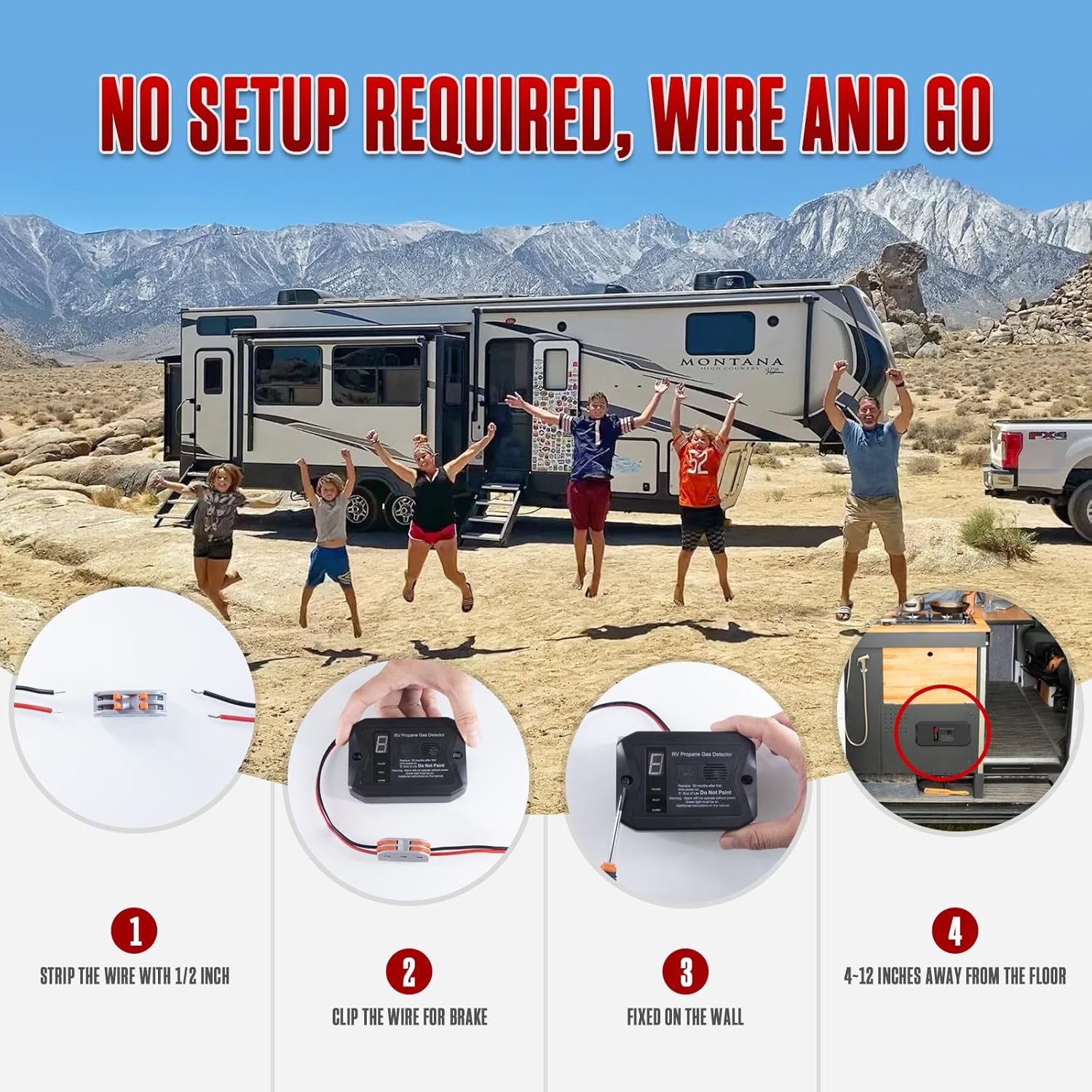 ALD-20 – Detector de gas propano para caravana, alarma digital de gas propano y GLP, 12 V, alarma de 85 dB, para remolque, autocaravana,