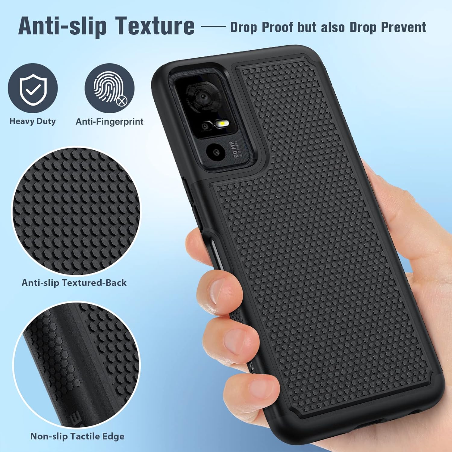 FNTCASE Funda para TCL 40-XE 5G Funda de teléfono con textura mate de doble capa a prueba de golpes de grado militar  Protección resistente a prueba