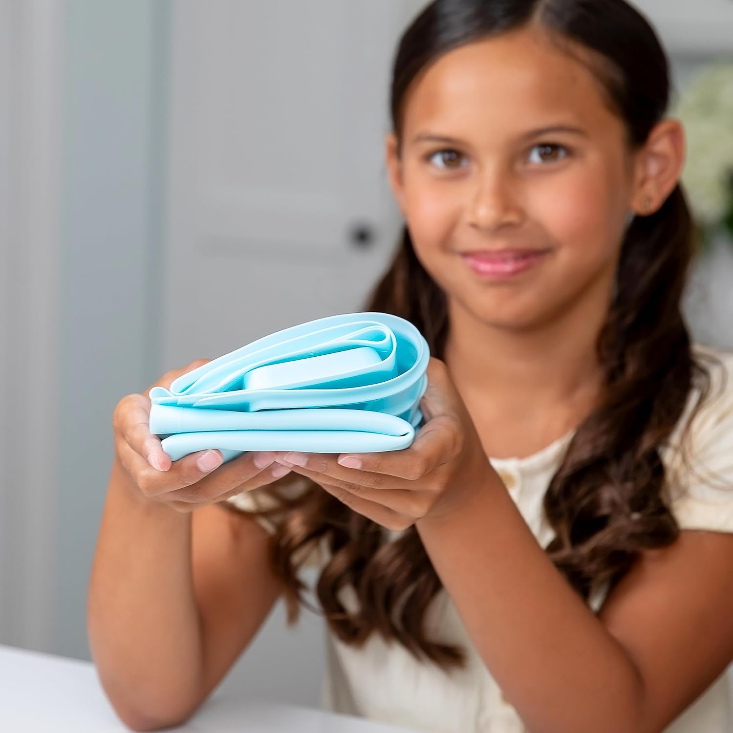 Alfombrilla de silicona para manualidades con taza de agua extraíble, moldeo de esculturas y fundición (azul)