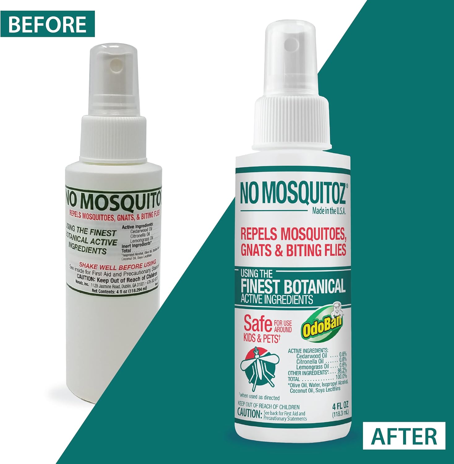 No Natz Repelentes botánicos de insectos y sin mosquitos, hechos a mano y sin DEET, fórmula no grasosa, botellas de spray de 2 onzas, paquete de 3