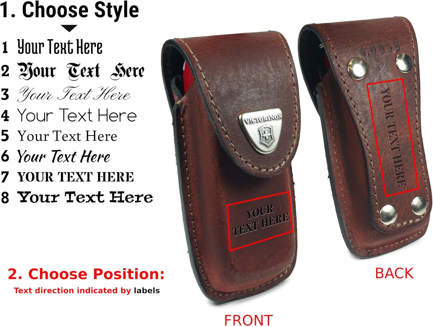 Funda de piel auténtica personalizada, compatible con Victorinox, navaja suiza (5-8 capas) Huntsman, Swiss Champ, Hiker, Climber, con trabilla para
