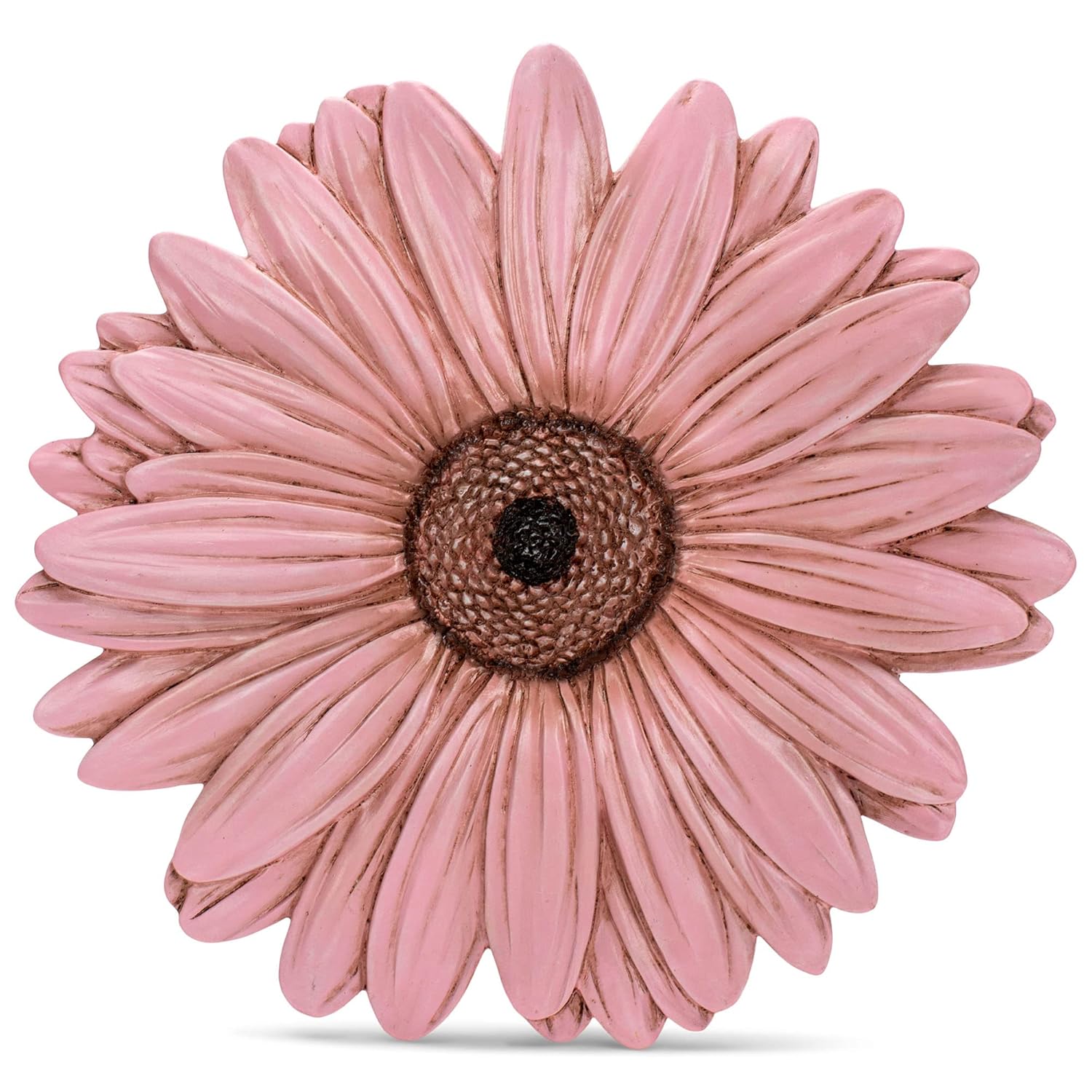NAT & Jules Gerbera – Piedra decorativa de resina fundida en resina fundida de 12 pulgadas en forma de margarita, patio, escultura de pasarela, arte