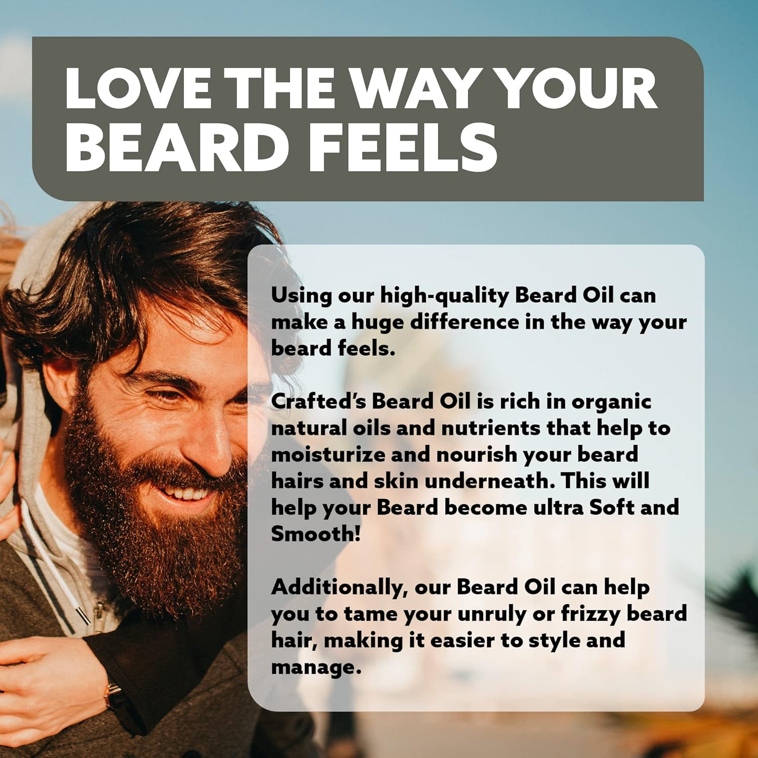 Crafted Beards Acondicionador de aceite de barba para barba  Deja tu barba sintiéndose increíble  Todos los ingredientes naturales  Sin residuos