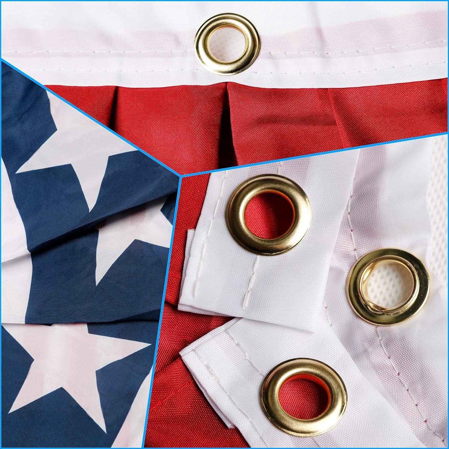Banderines de bandera estadounidense para exteriores, banderas del 4 de julio para exteriores, bandera plisada de Estados Unidos de 1.5 x 3 pies,