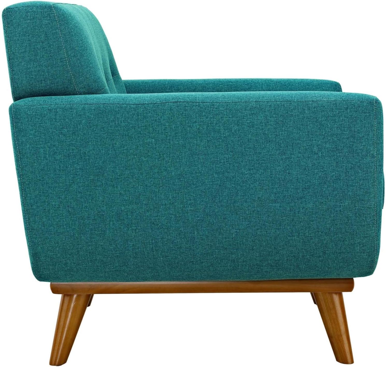 Modway Engage – Sillón de una pieza tapizado con tela y sofá de dos piezas de estilo de mediados de siglo, Tela, Verde azulado