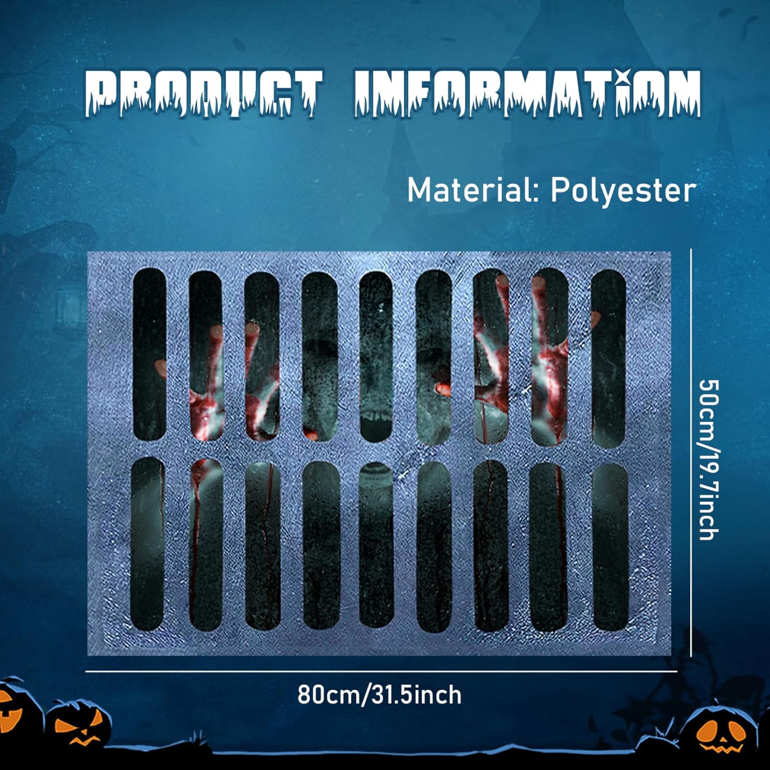 Tapete de Halloween para puerta, de 19.7 x 31.5 in, tapete de bienvenida de Halloween 3D, tapete de entrada espeluznante antideslizante para