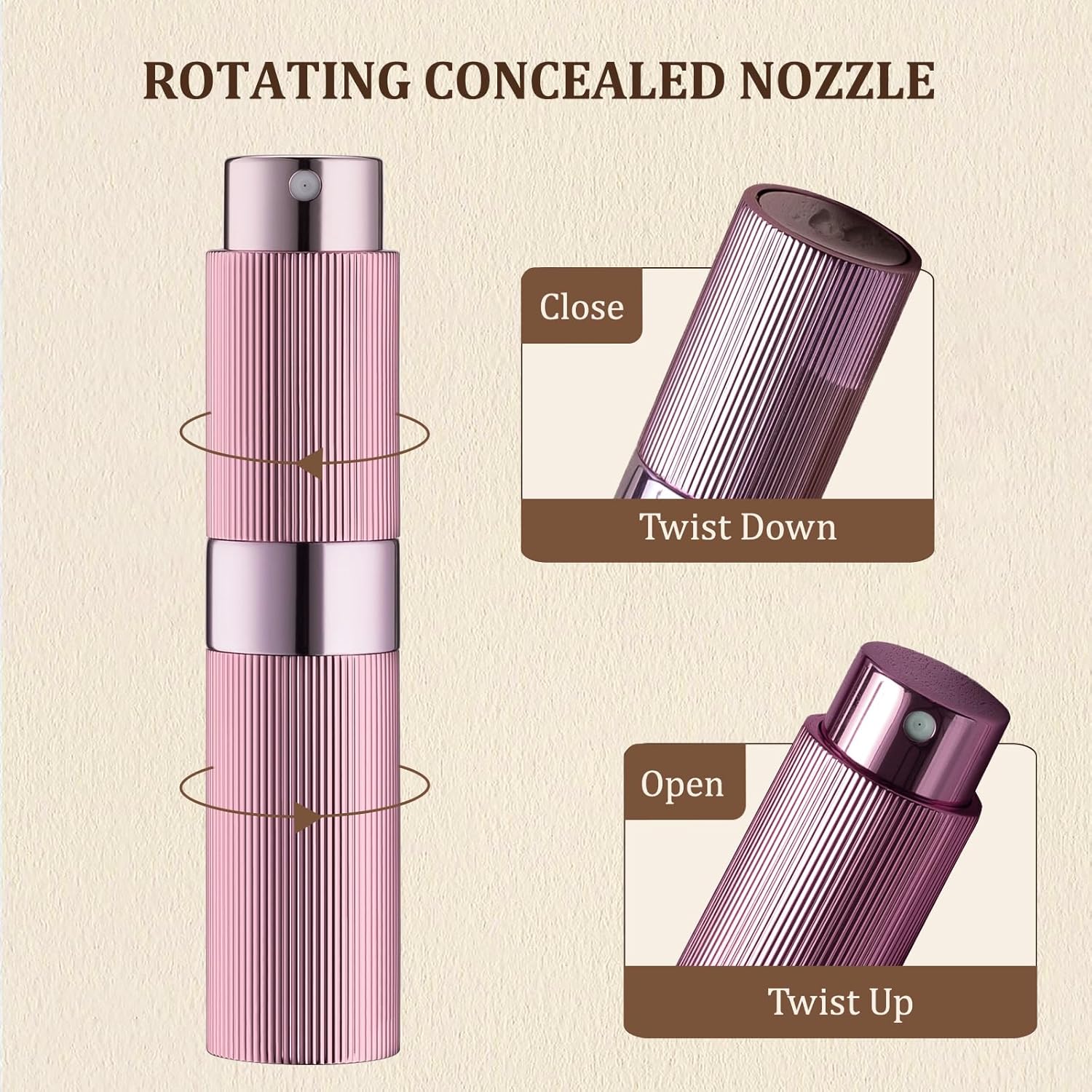 LISAPACK Botella atomizadora de perfume de 0.3 fl oz, 1 pulverizador de colonia de viaje recargable, mini dispensador de perfume portátil vacío