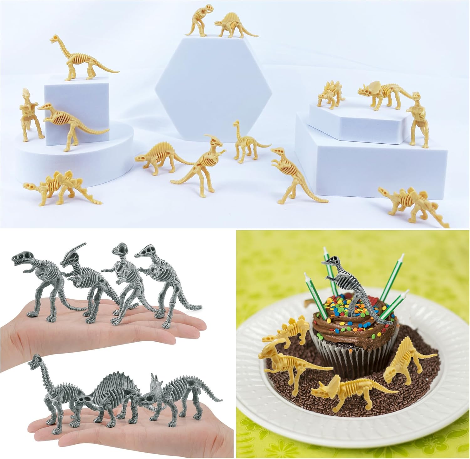 50 piezas de esqueletos de fósiles de dinosaurio, juguetes de esqueleto de dinosaurio, figuras surtidas, huesos de dinosaurio para decoración de