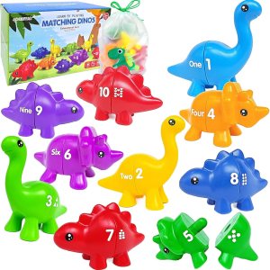 Juguetes de dinosaurio a juego número 1-10, juguetes de motricidad fina, juego de dino Match preescolar, juguetes educativos Montessori de Juguetes de dinosaurio a juego número 1-10, juguetes de motricidad fina, juego de dino Match preescolar, juguetes educativos Montessori de
