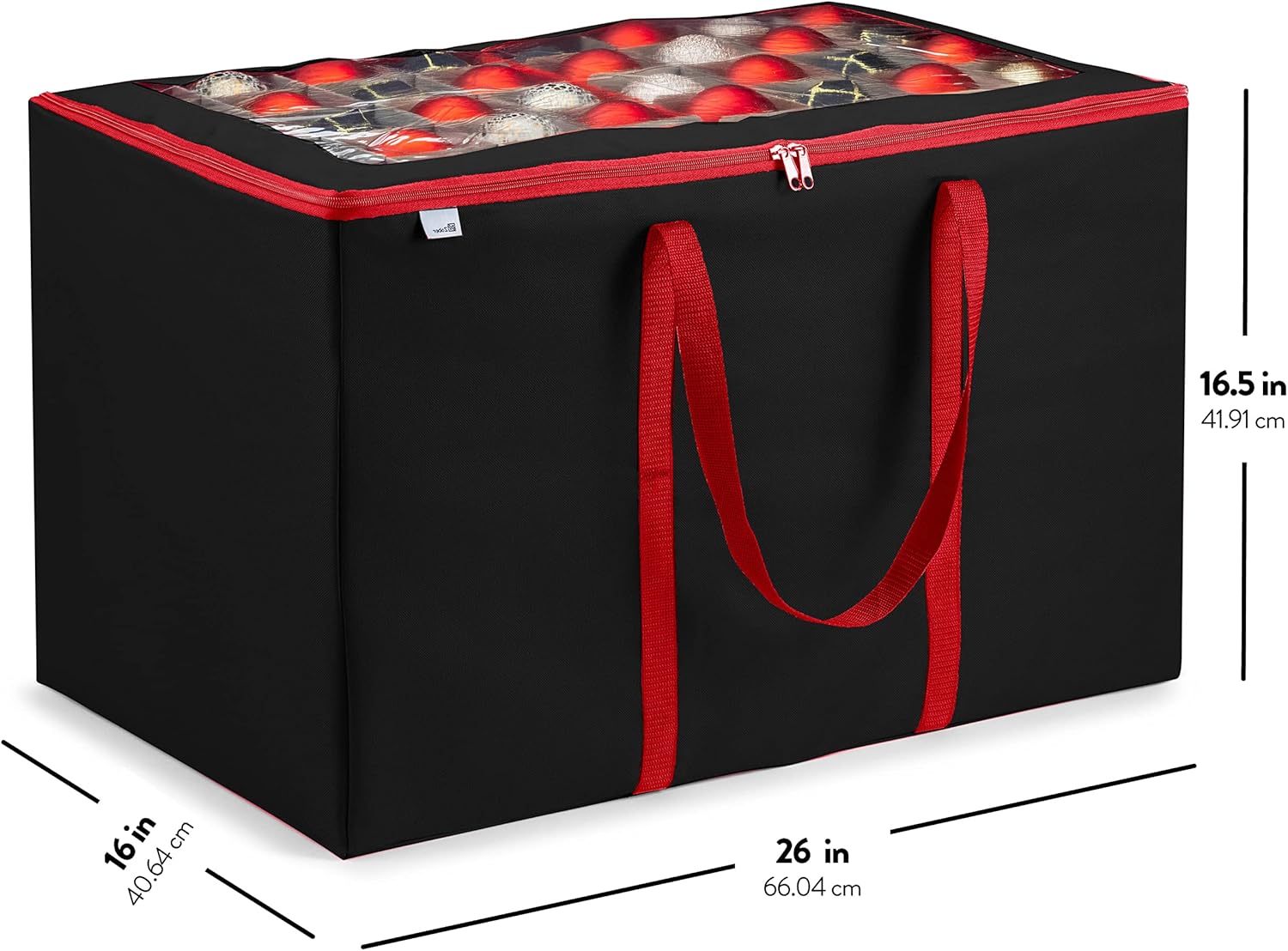 Caja de almacenamiento grande de alta calidad para adornos de Navidad con tapa transparente, compartimento de 3 pulgadas, contiene 10 bandejas,