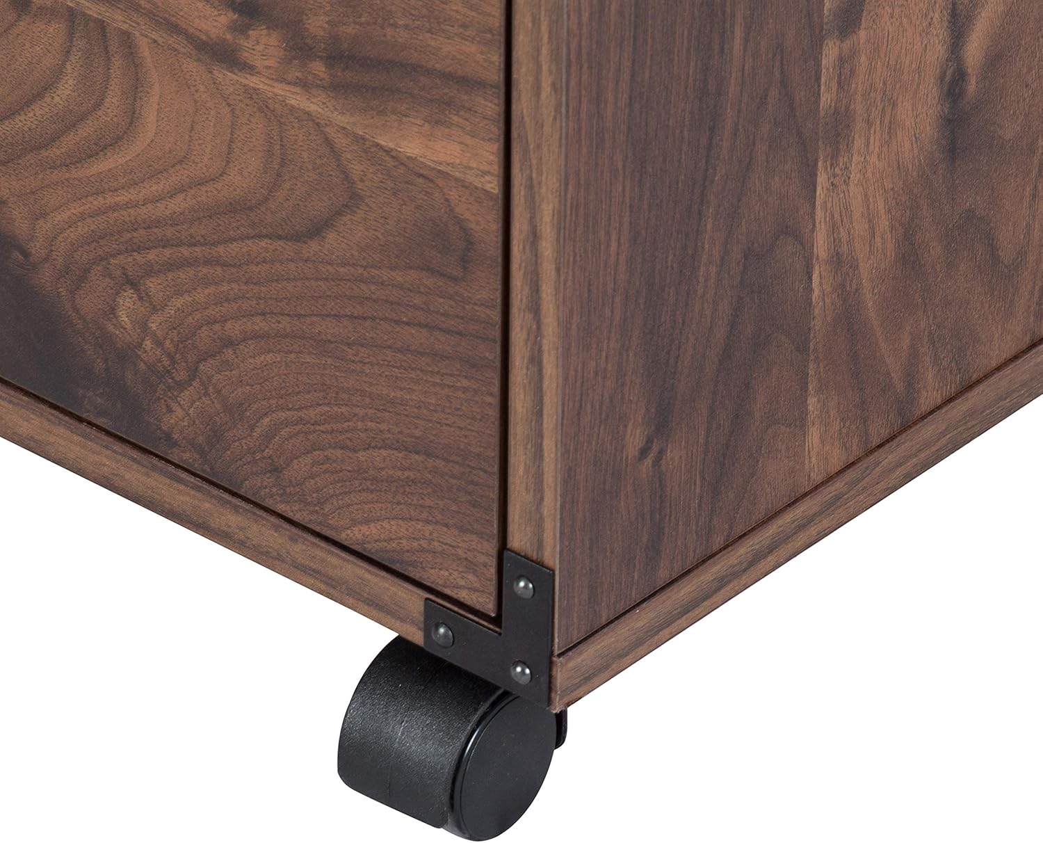 Carabelle Archivo vertical móvil, gabinete de madera de 3 cajones para la oficina en casa, nogal