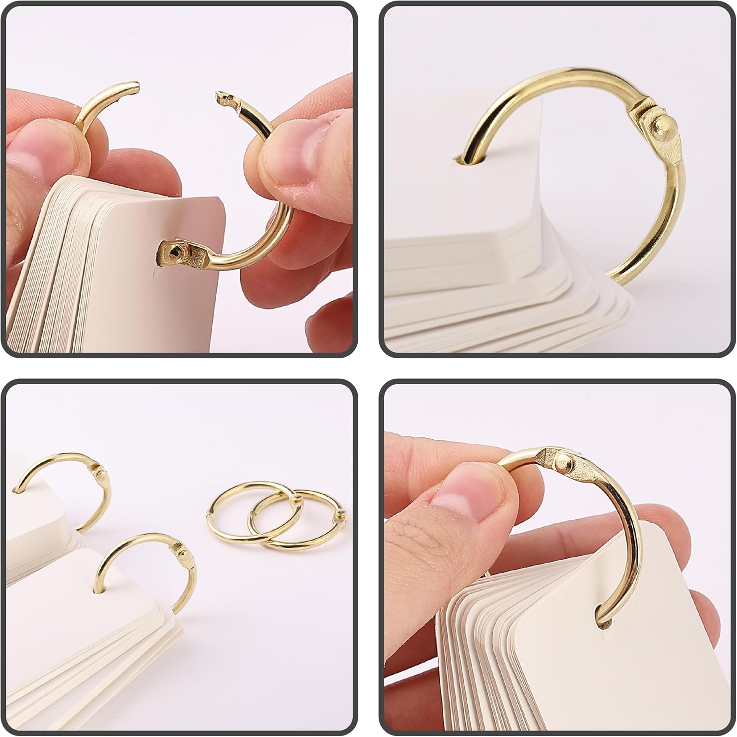 Mr. Pen – Anillo para carpeta de hojas sueltas, paquete de 40, anillos dorados de 1 pulgada, anillos de libro, anillos de metal para tarjetas de