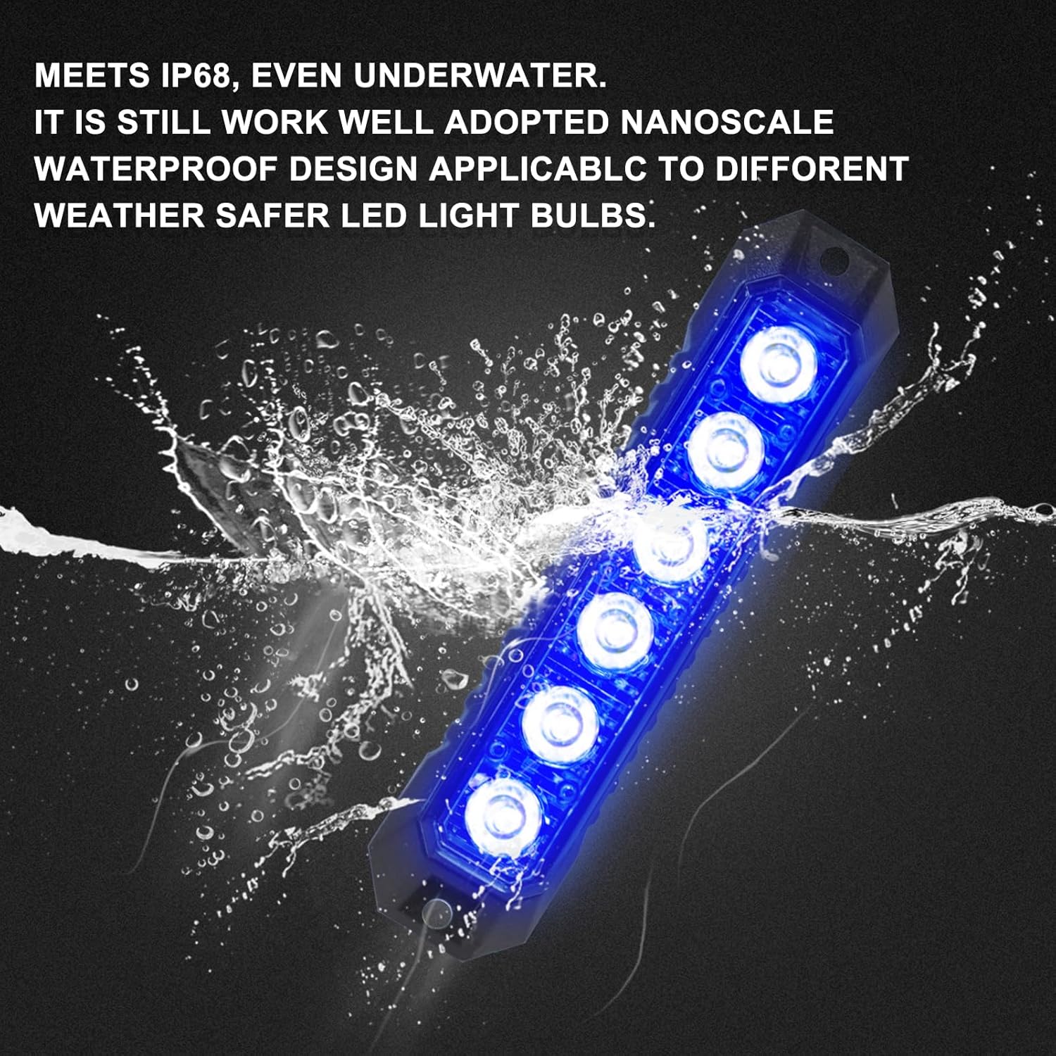 yuksood Luces estroboscópicas para camiones, luces de emergencia para vehículos, luces intermitentes de 6 LED, cabeza de luz de rejilla, para