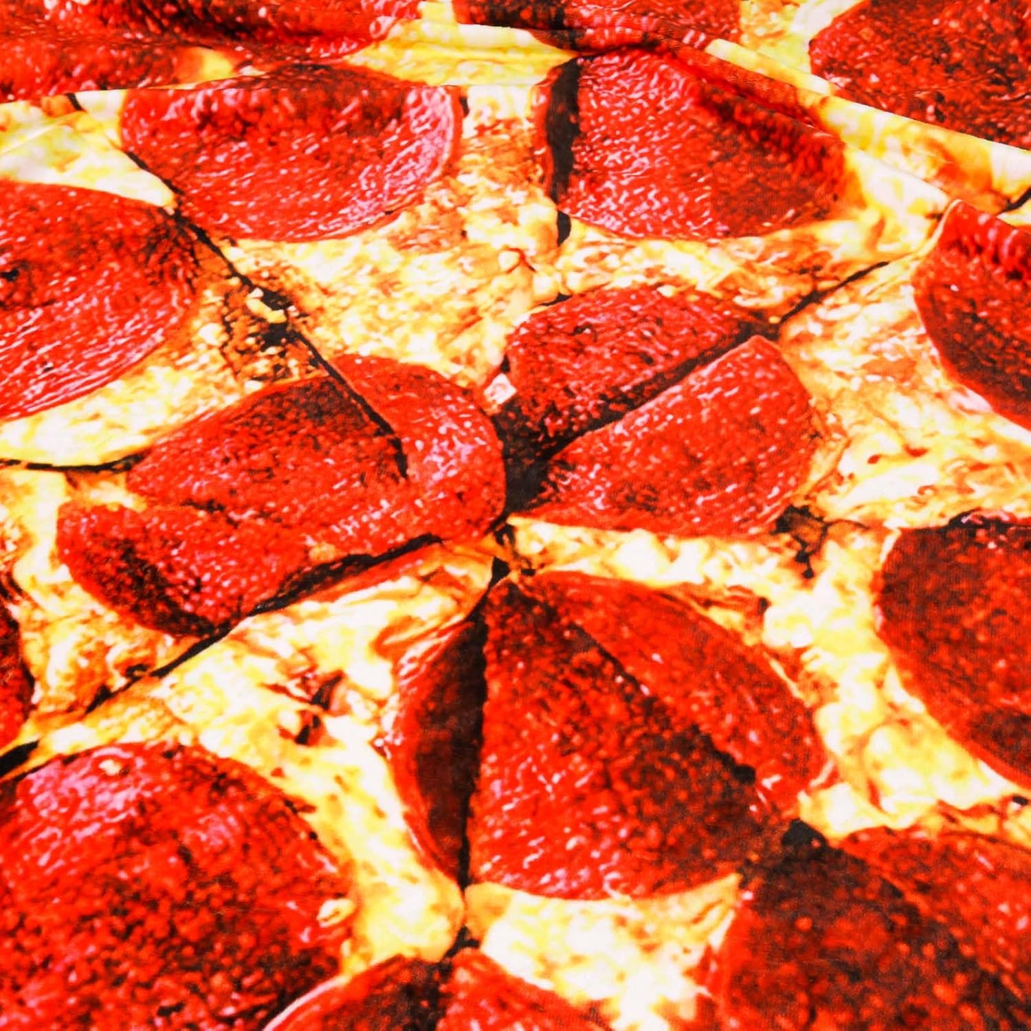 Vessia Manta con estampado de pizza, manta redonda realista y divertida para adultos y niños, manta de pizza Pepperoni de 300 GSM para sofá, cama,