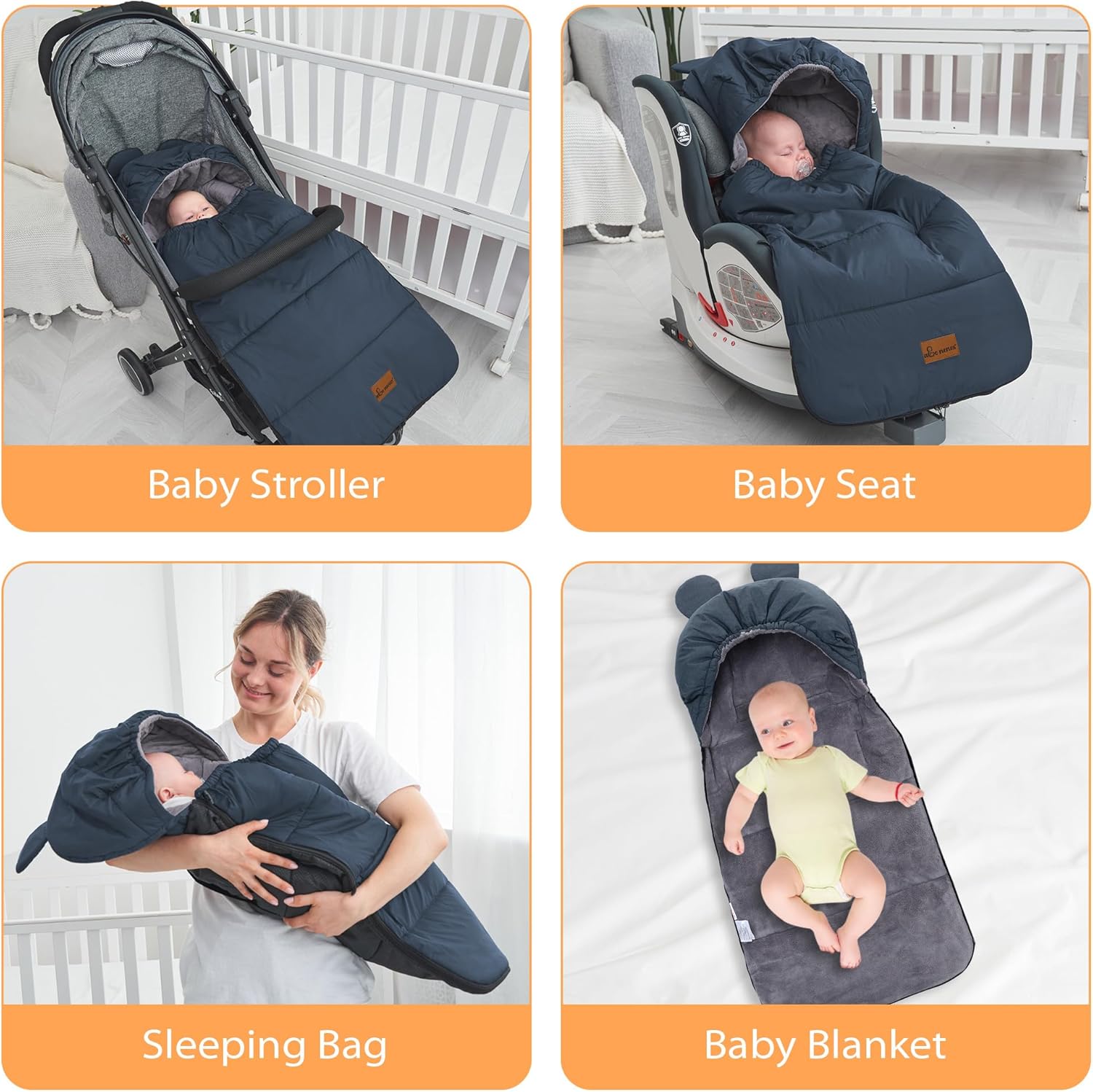 Bolsa para cochecito para bebé, bolsa de dormir para bebé, saco de dormir de invierno para cochecito de bebé, saco de dormir impermeable, cálido