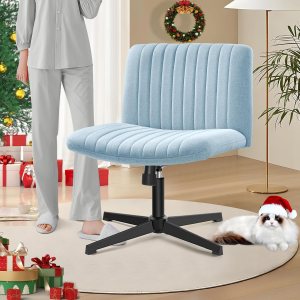 Brick Attic Silla de oficina sin brazos sin ruedas, silla ergonómica de escritorio giratoria, altura ajustable con patas cruzadas, cómoda silla de Brick Attic Silla de oficina sin brazos sin ruedas, silla ergonómica de escritorio giratoria, altura ajustable con patas cruzadas, cómoda silla de